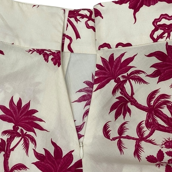 Tara Jarmon NWT Size 36 EU/US 4 Jeanette Ecru Magenta Floral Print A-Line Skirt - Picture 10 of 16